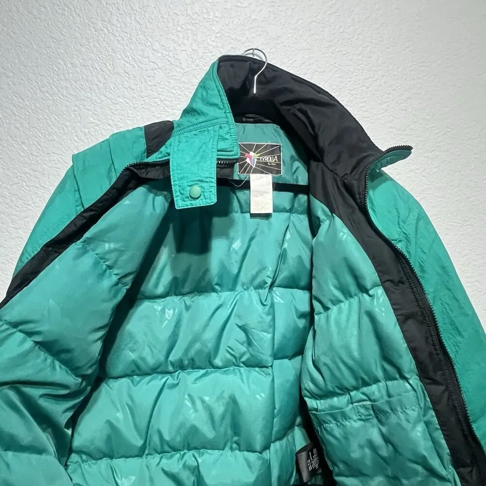 Vintage 80s 90s Tyrolia By HEAD‎ Ski Jacket Women’s Large Teal Black Retro  Coat - Picture 16 of 16